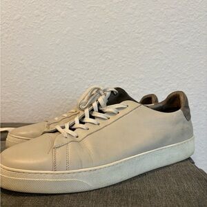 Men's Cream Leather Sneakers